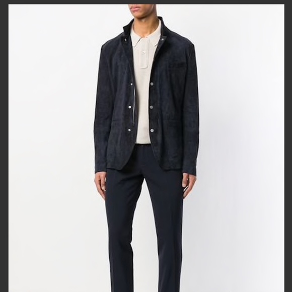 Eleventy Navy Suede Jacket - Picture 2 of 7